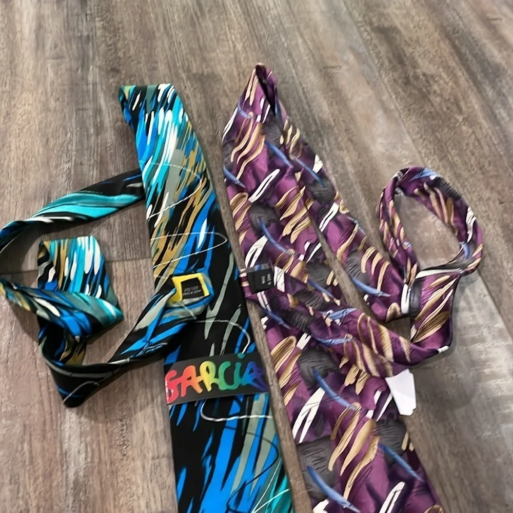 Jerry Garcia Silk Necktie Tie NEW California Mission Collection & Zoot set of 2